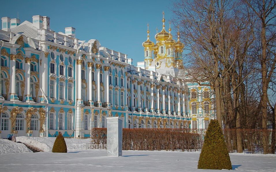 Petergof, Petersburg zimą