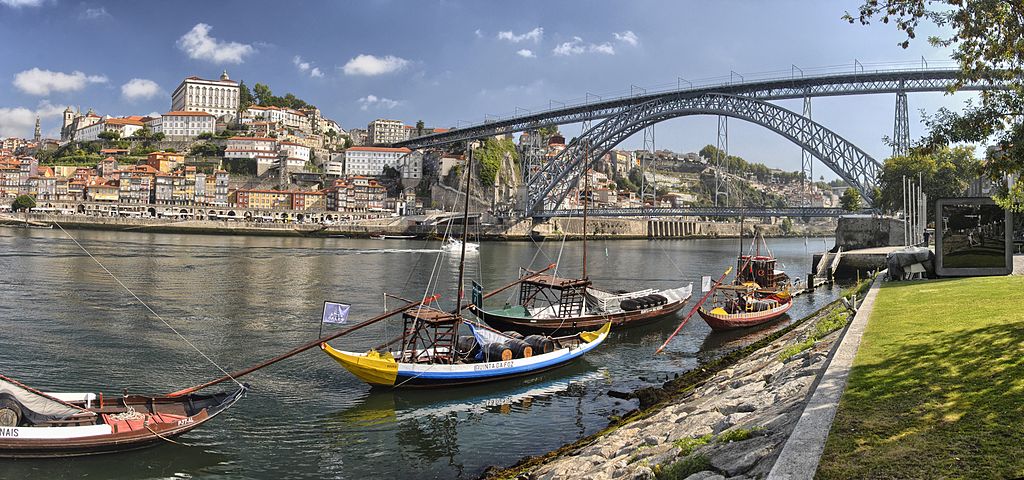 Boats on the Douro river in Porto