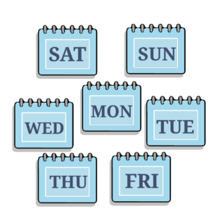 Days of the week, planning the days