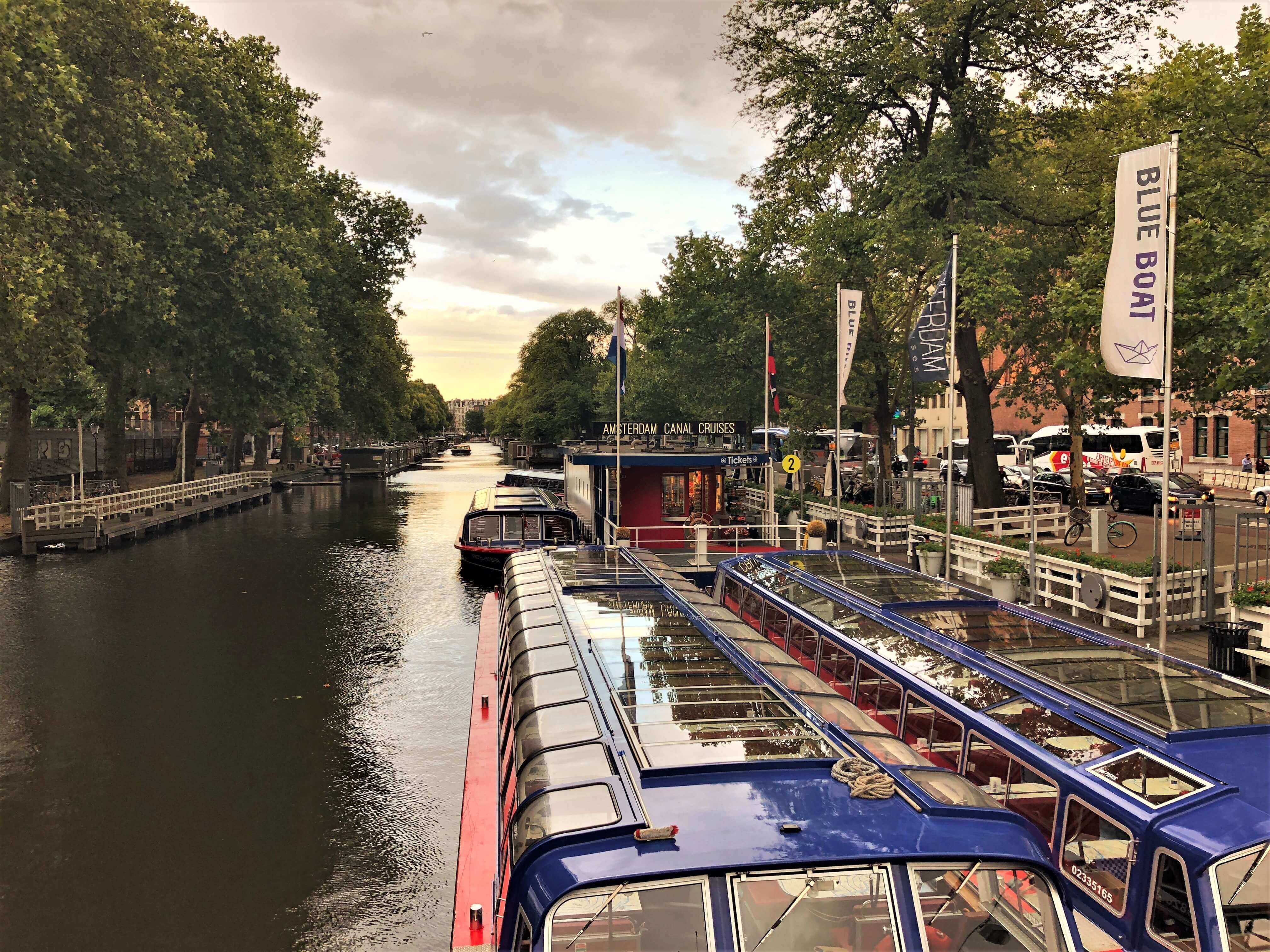 Boat trip on a canal in Amsterdam