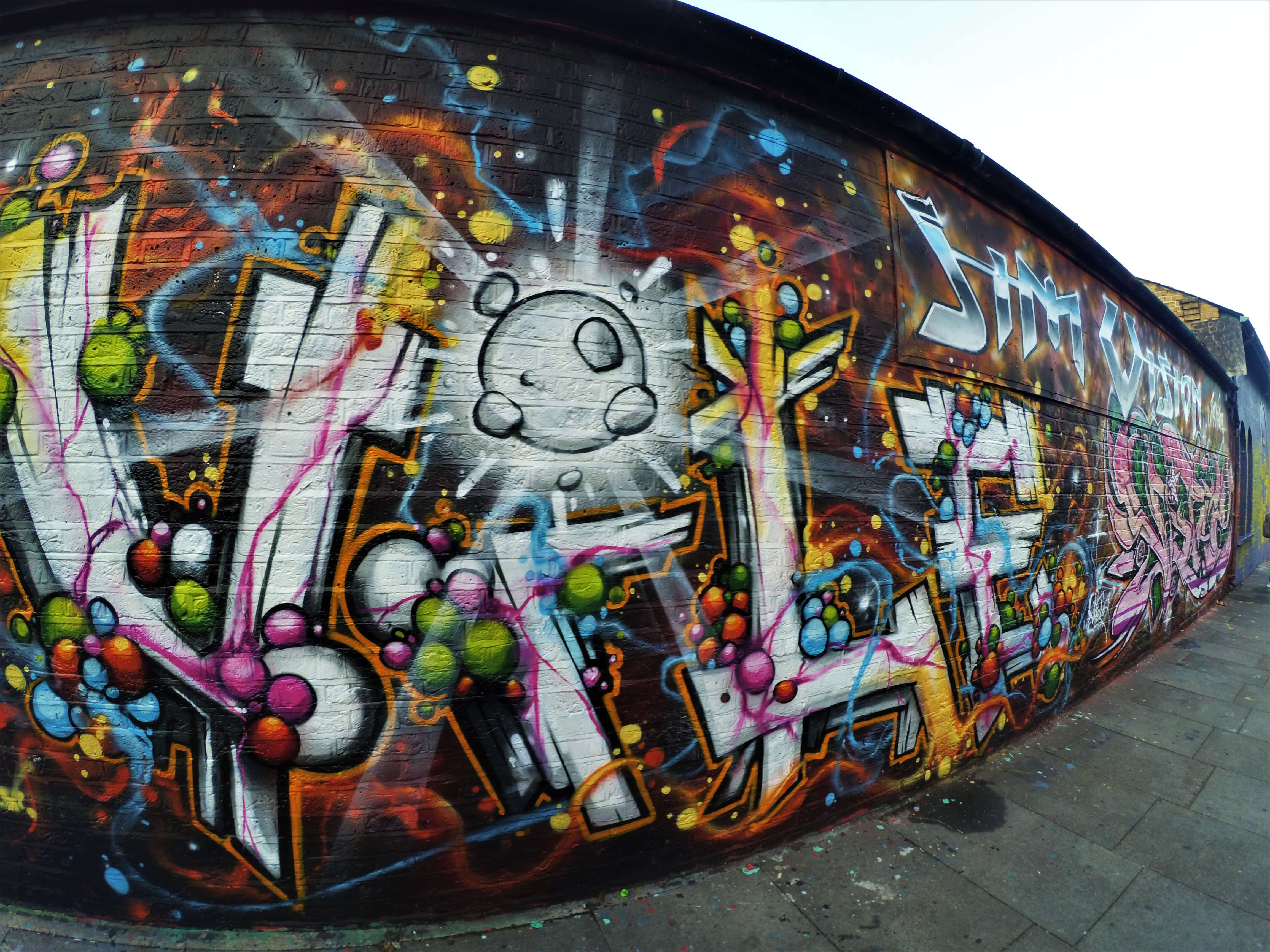 Street art in Shoreditch, London underground