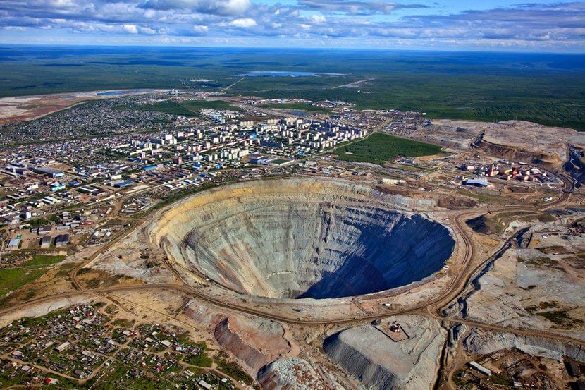 Mir Kimberlite Pipe in the Sakha Region of Russia