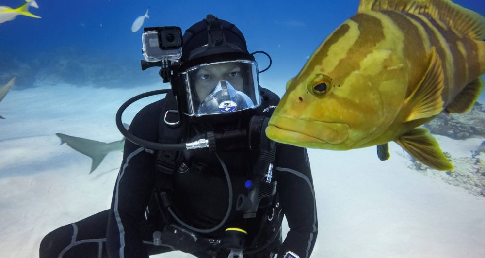 Kamera sportowa Gopro nagrywanie pod wodą w oceanie