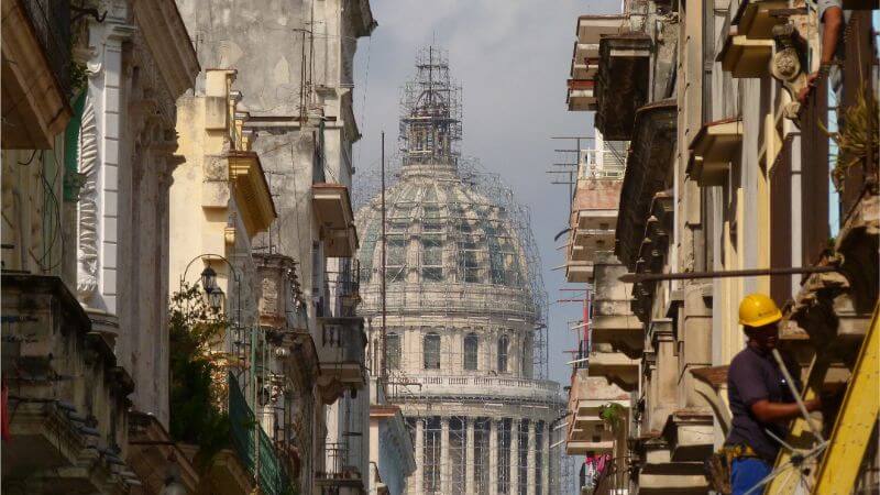 View of old Havana, reconstructing main city attractions