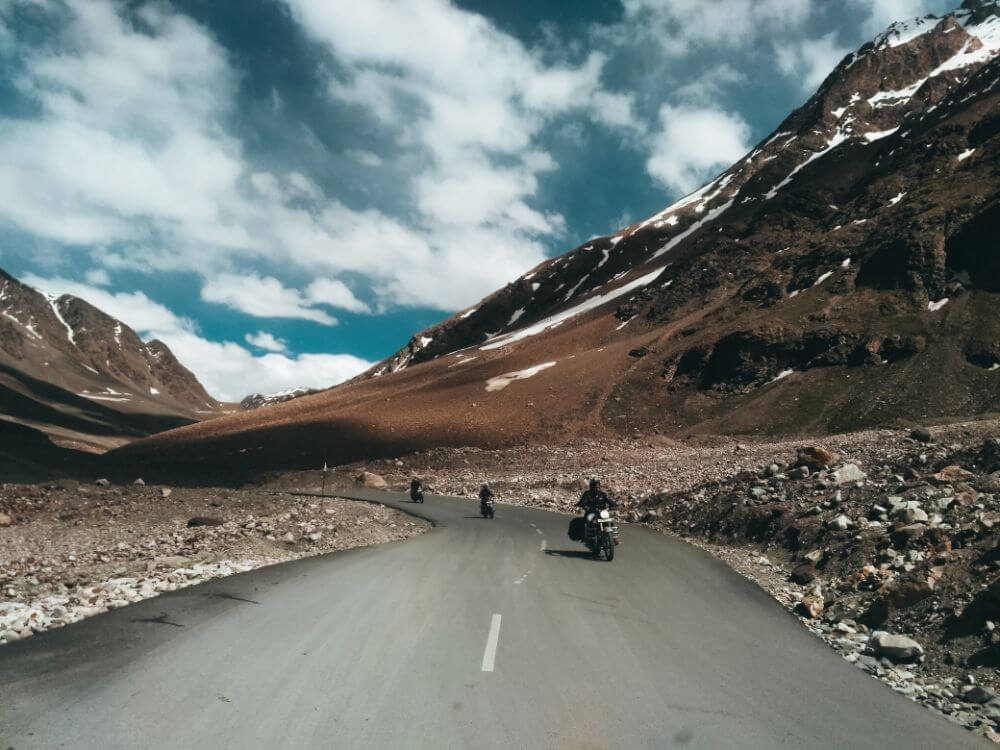 Biker riding in the mountains, motorcycle checklist