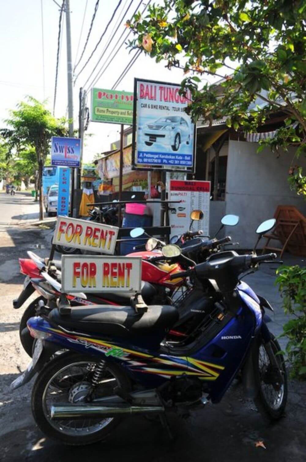 Scooters for rent in Bali, Indonesia