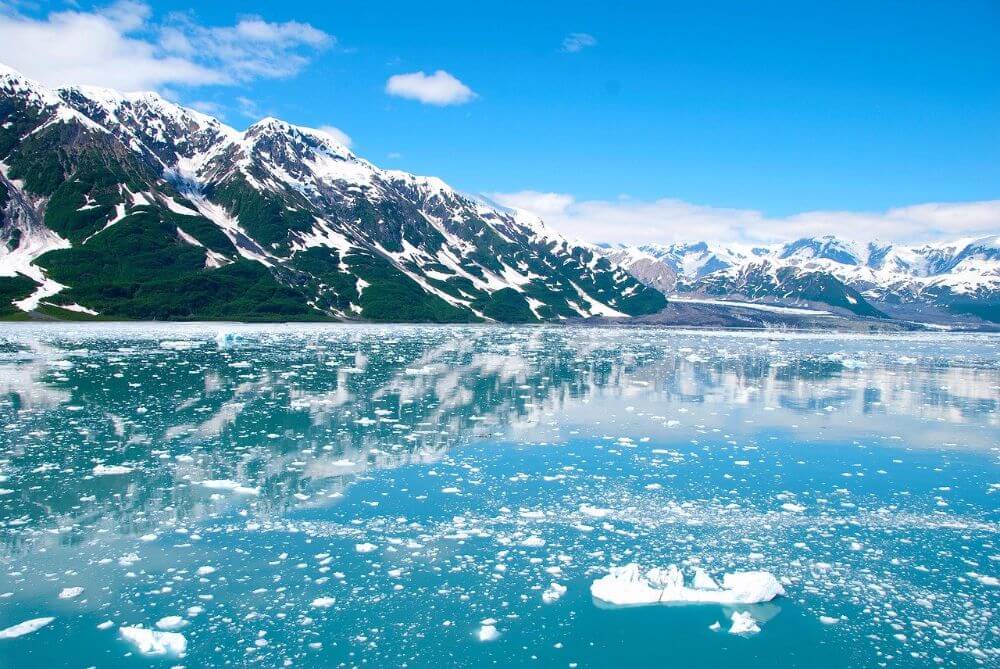 Alaska mountains and ice