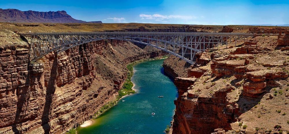 Colorado river and bridge in Colorado state