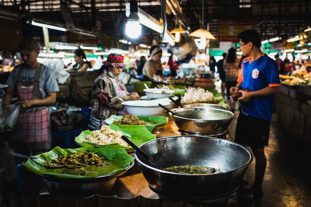Food markets in Thailand nightlife
